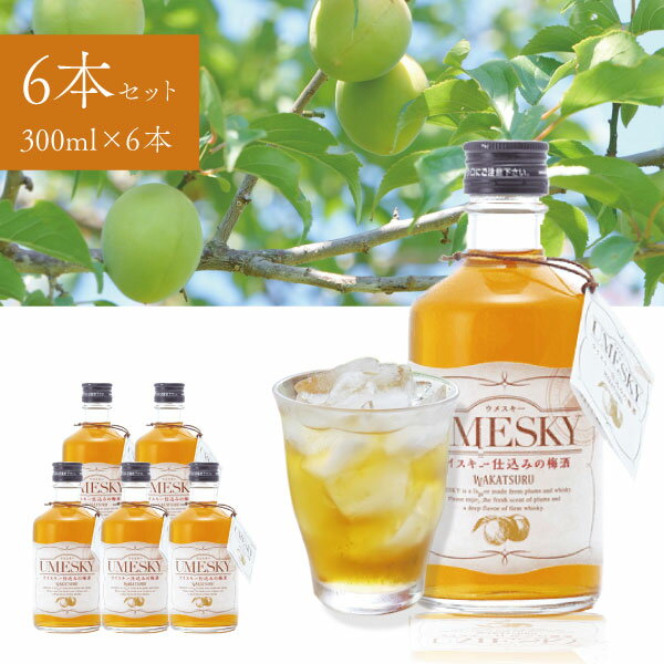 楽天燃えるカワサキグループ【6本セット送料無料】 若鶴酒造 UMESKY（ウメスキー）24度 300ml×6本 ※沖縄県は送料無料対象外 UMESKY 国産ウイスキー 地ウイスキー 梅酒 [T.1868.1.SE]