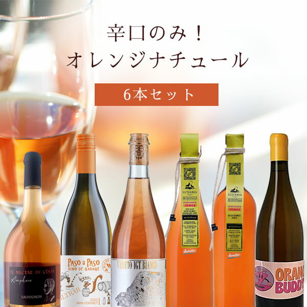 【6本セット送料無料】辛口のみ！オレンジワイン 6本セット750ml×6本＜ワインセット＞※沖縄県は送料無料対象外 辛口ワイン オレンジワイン [T.6419.0.SE]