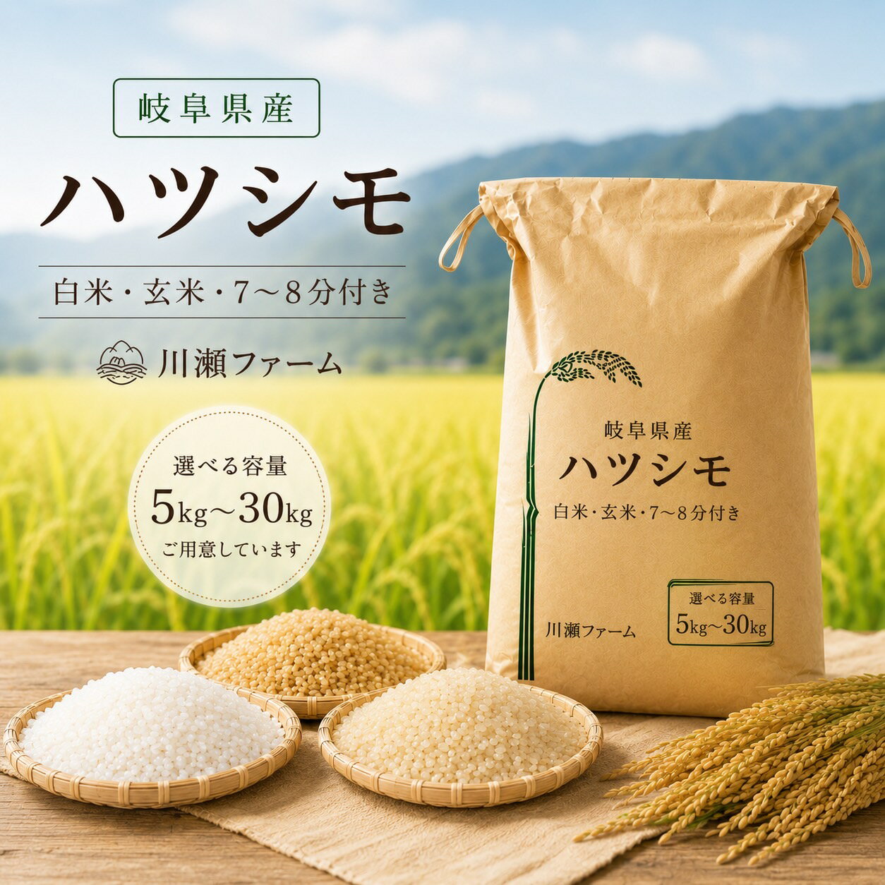 楽天市場】岐阜県 ハツシモ 30kgの通販
