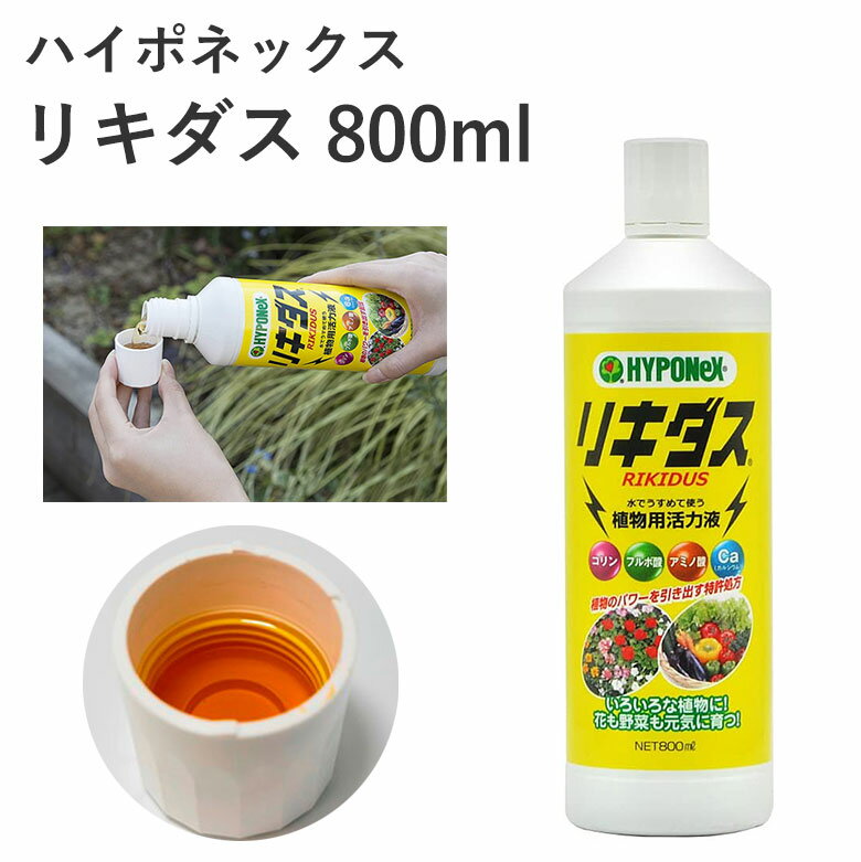 ハイポネックス リキダス 800ml 植物活力液 フルボ酸 アミノ酸 カルシウム欠乏症 葉面散布 微量要素 園芸 ガーデニング 薄めて散布 園芸用品 農業資材 農業用品 ガーデニング用品 トマト 尻腐れ症 ミネラル