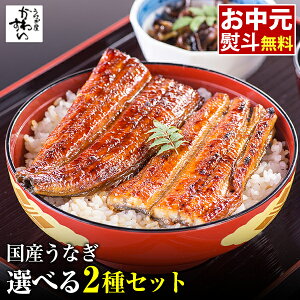 お中元 うなぎ 国産 送料無料 高評価レビュー4.7 うなぎ屋かわすい 選べる2種セット 夏ギフト グルメ ウナギ 鰻 蒲焼き ひつまぶし うな丼 うな重に 土用の丑の日 内祝いお返し 冷凍 土用丑 誕生日プレゼント 食べ物 喜ばれる 御中元 親戚 上司 うなぎ 2種