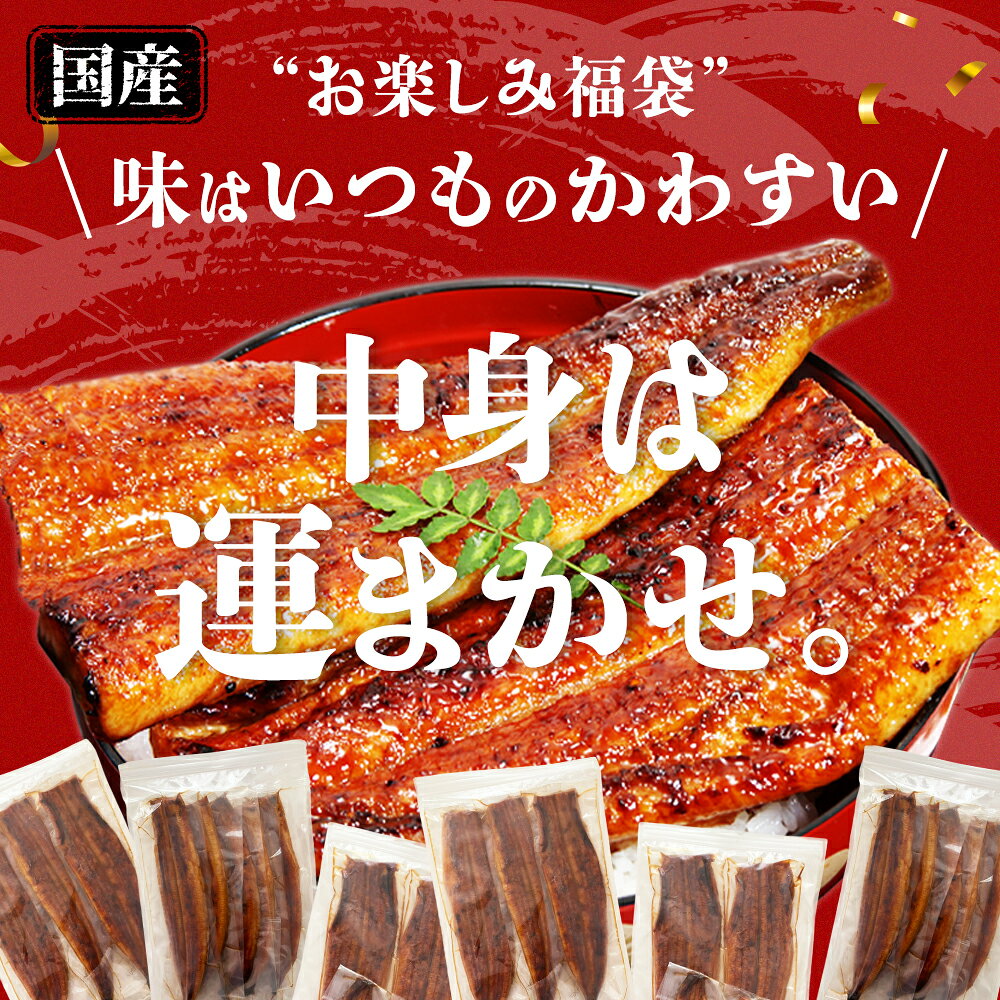 ＼当店最安値！8月21日14:00から再販／ 何が入るかお楽しみ！うなぎガチャ福袋 うなぎ 国産 かわすい 冷凍 うなぎ蒲焼き 福袋 ガチャ 【うなぎ屋かわすい】 ウナギ 鰻 蒲焼き 送料無料 訳あり ワケアリ わけあり グルメ 詰め合わせ セール kawasui-10002555 うなぎ屋かわすい サンプル画像2