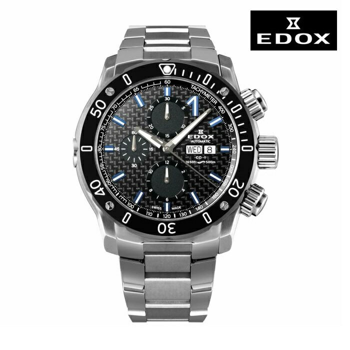 EDOX エドックス 01122-3M-NIBU6 メカニカル 自動巻き メンズ 腕時計 ウォッチ 時計 シルバー色 金属ベルト 正規輸入品 メーカー保証付 誕生日プレゼント 男性 ギフト ブランド かっこいい もてる 送料無料