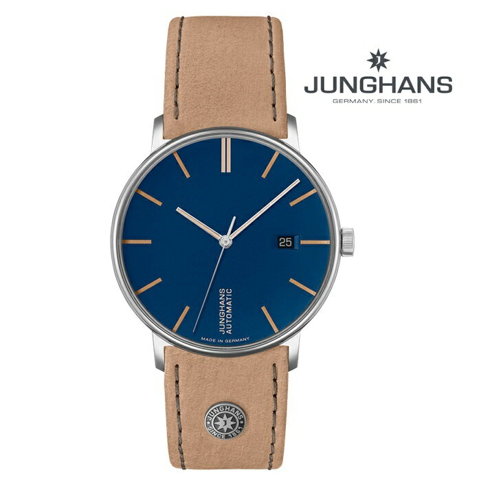 JUNGHANS ユンハンス 027_4239_00 メカニカル 自動巻き メンズ 腕時計 ウォッチ 時計 シルバー色 ホ-スレザ-ストラップ 正規輸入品 メーカー保証付 誕生日プレゼント 男性 ギフト ブランド かっこいい もてる 送料無料