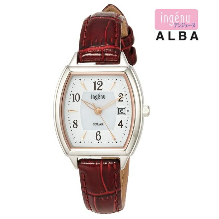 ALBA - SEIKO セイコーアルバ ingenu アンジェーヌ AHJD413 ソーラー レディス 腕時計 ウォッチ 時計 シルバ－色 カーフストラップ 国内正規品 メーカー保証付 誕生日プレゼント 女性 ギフト ブランド 送料無料