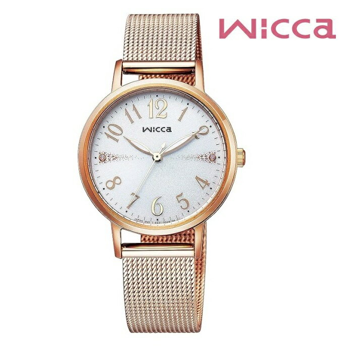 CITIZEN シチズン Wicca ウィッカ KP5-166-13 ソーラーテック レディス 腕時計 ウォッチ 時計 ピンクゴールド色 金属ベルト 国内正規品 メーカー保証付 誕生日プレゼント 女性 ギフト ブランド おしゃれ 送料無料