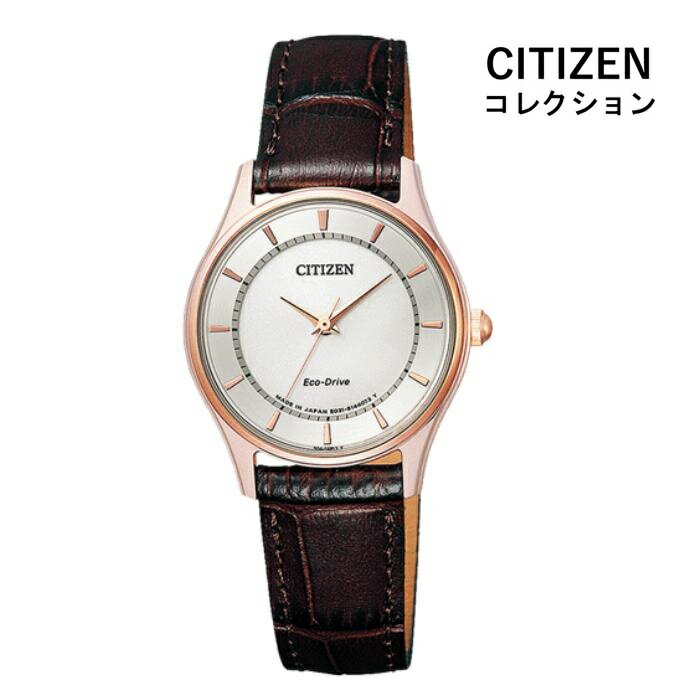 CITIZEN シチズン CITIZEN COLLECTION シチズンコレクション EM0402-05A エコ・ドライブ レディス 腕時計 ウォッチ 時計 ピンクゴールド色 カーフストラップ 国内正規品 メーカー保証付 誕生日プレゼント 女性 ギフト ブランド おしゃれ 送料無料