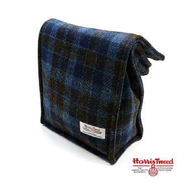 HarrisTweed（ハリスツイード） トーンオントーンチェック ツイード フリーバッグ / ブロック ブルー / eg152739z6000 バッグ セカンドバッグ トートバッグ ハンドバッグ ポーチ ランチバッグ クラッチバッグ