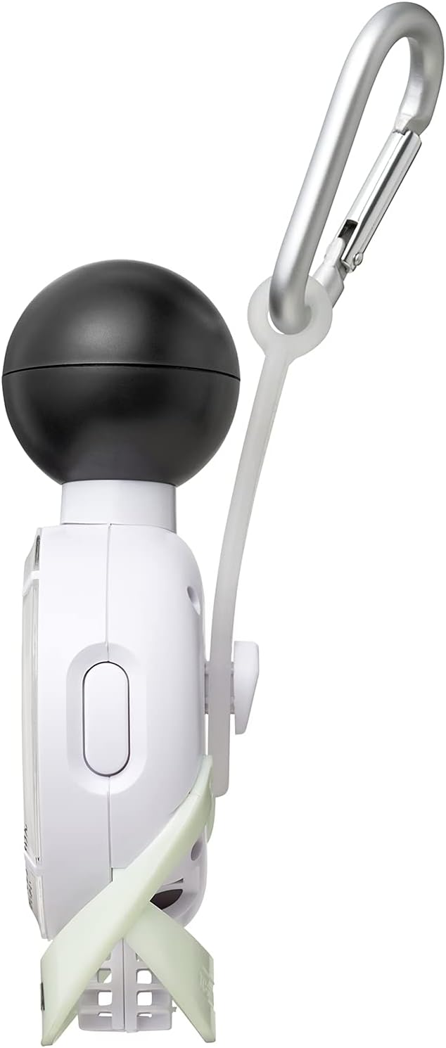 カワウソ商店オンラインのTANITA タニタ 黒球式温湿度計 デジタル 日焼けアラーム機能 おでかけ 屋外作業に 熱中症アラーム WBGT対応品 TC-210 ホワイト 5.8×3.6×10.8cm｜アングル2