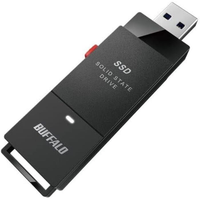 BUFFALO バッファロー PC対応 USB3.2(Gen2) TV録画 スティック型SSD 500GB ブラック ホワイト Type-C付属 SSD-SCT500U3