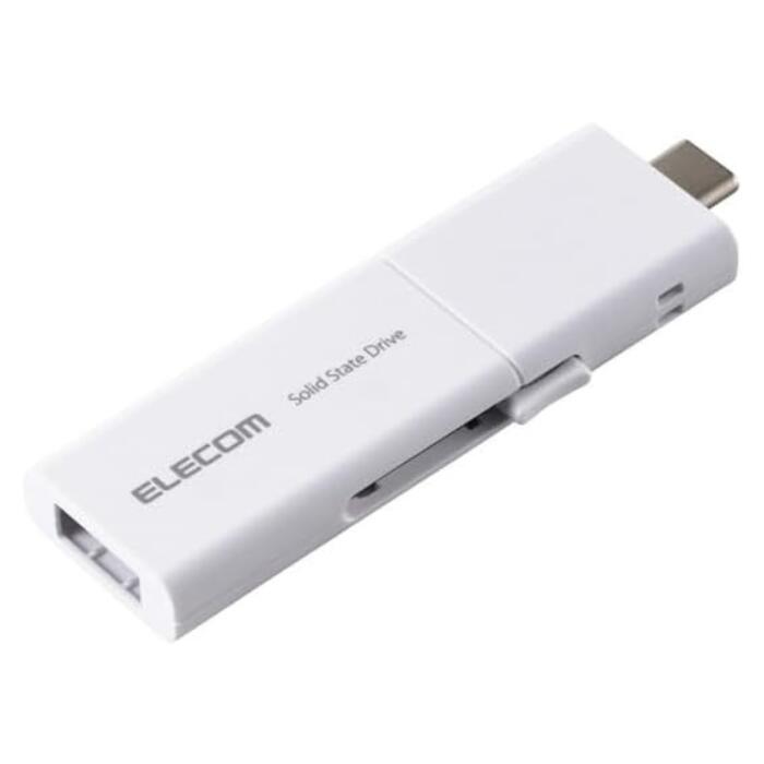 ELECOM エレコム 外付けSSD USB3.2 Gen1 対応 スライド式 マニュアルQRシール付 250GB ホワイト ESD-EWB0250GWHR
