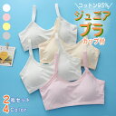 【2枚セット】 ジュニアブラ カップ付き ジュニアインナー シンプル ジュニアブラジャーストレッチ キャミソール ジュニア 子供 女の子 ガール ブラ インナー...