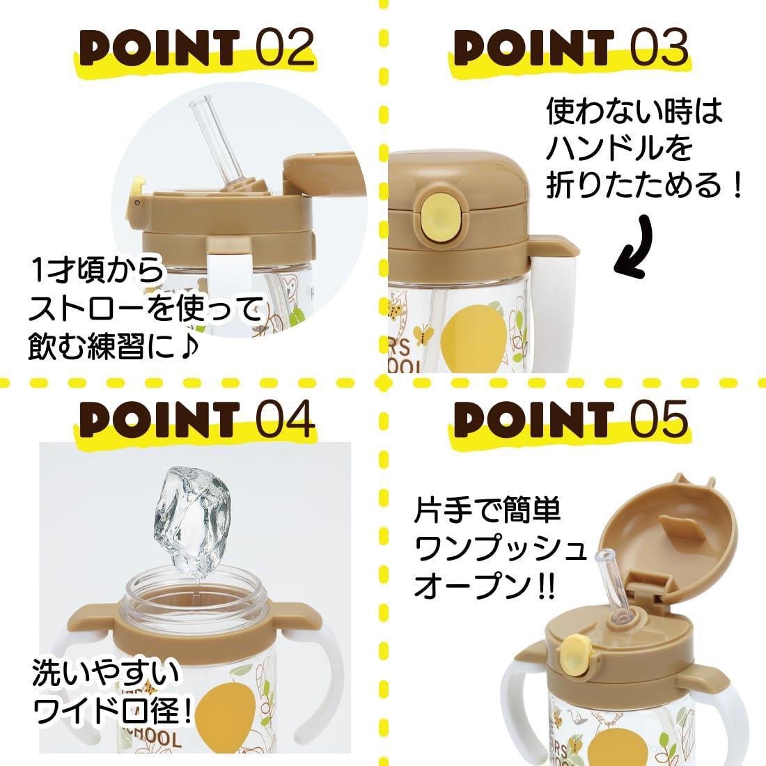 スケーター(skater) ベビー用 ストローマグ 折りたたみハンドル＆ショルダー式 2WAYタイプ 370ml くまのがっこう 対象年齢1才頃から KSHW2N-A