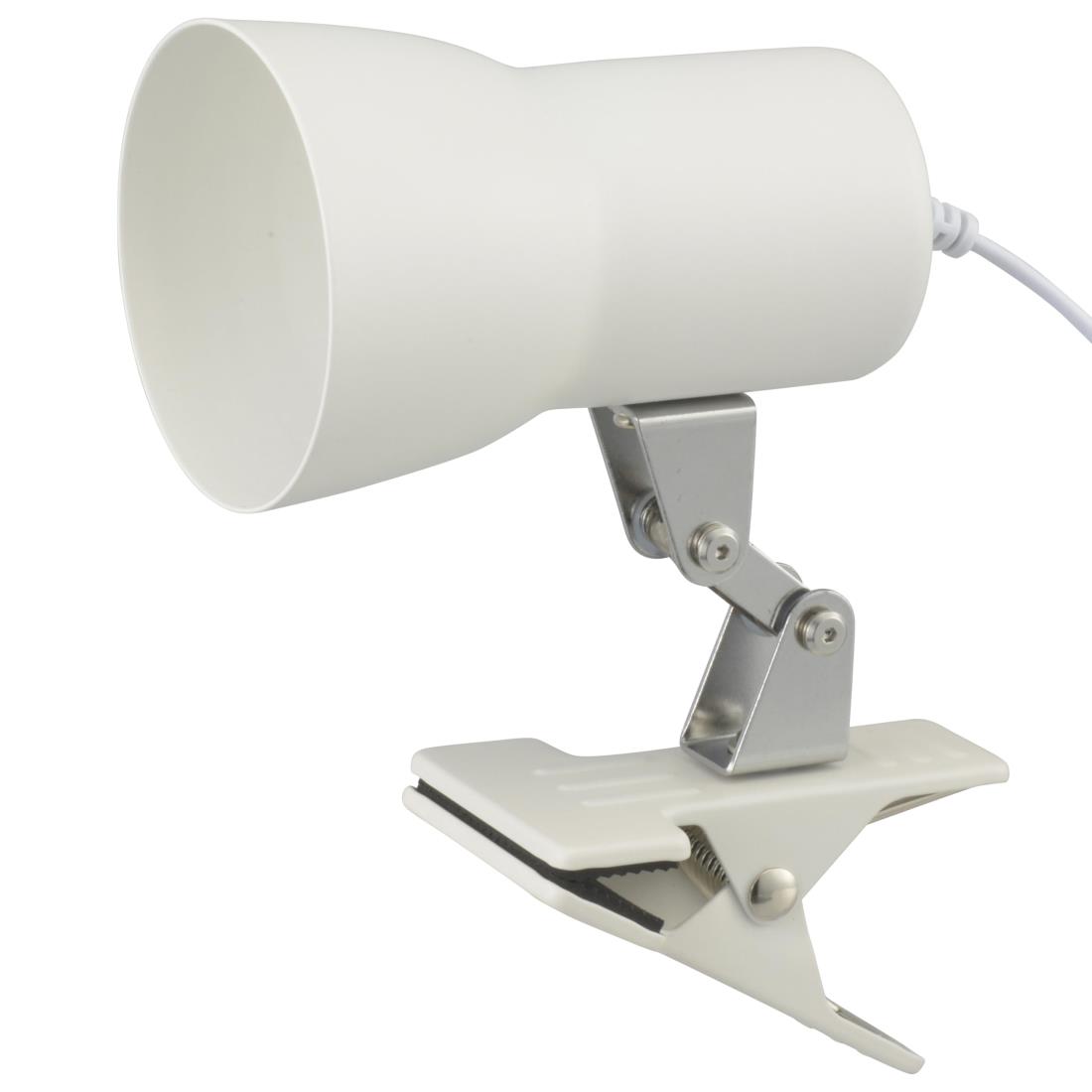 オーム(OHM) クリップライト E17 電球別売 白熱電球40Wまで LED電球もOK 中間スイッチ付き ホワイト LTC-N117AK-W 06-1641 オーム電機