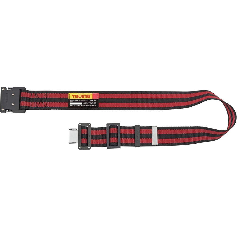 タジマ 新規格安全帯 胴ベルトMサイズ ボーダー赤 BWM125-BRE 長さ125cm 衝撃や耐久に強い鍛造ワンタッ..