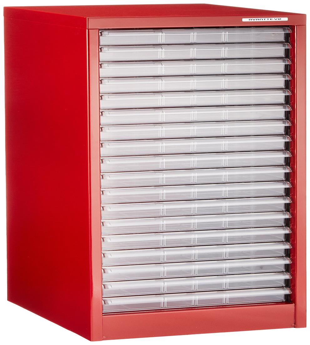 ナカバヤシ アバンテV2 フロアケース A4 浅18段 レッド AF-18-R