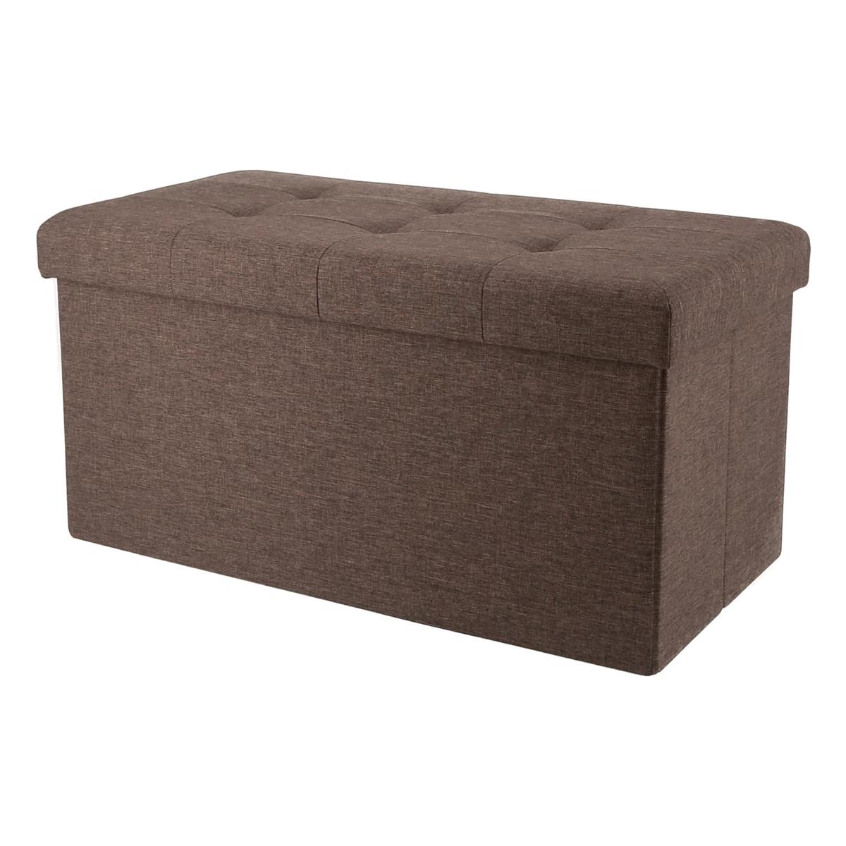 不二貿易 テーブルにもなる収納ベンチ 1台3役 幅70×奥行35×高さ35cm チャコール 61495