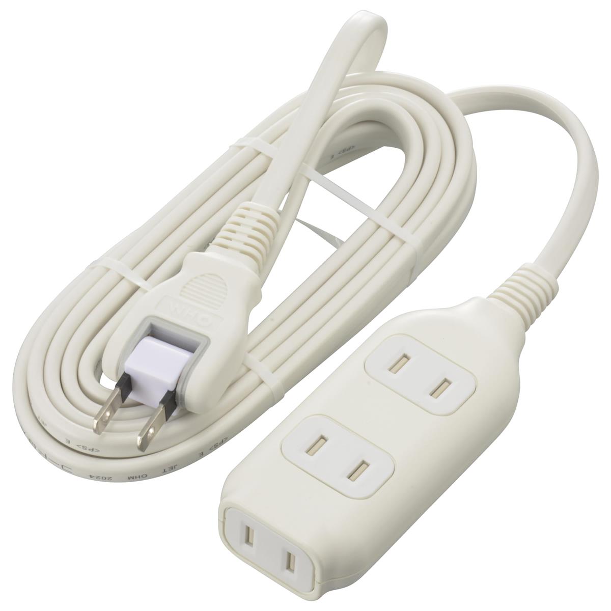 オーム(OHM)オーム電機 電源タップ 3個口 マグネット付き ホワイト 3m HS-T33MGW22 00-1675