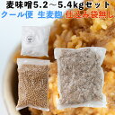 手作り味噌セット 麦味噌5.2〜5.4kg 2倍麹甘口 (クール便 仕込み袋無し)
