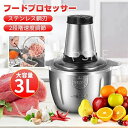 フードプロセッサー 電動 フード チョッパー 肉チョッパー 野菜チョッピング ミキサー 大容量 2L 3L ステンレス鋼刃 みじん切り器 ステンレス鋼 ガラス 電動 挽肉 刻む みじん切り 洗いやすい 操作簡単 軽量 家庭用 引越し