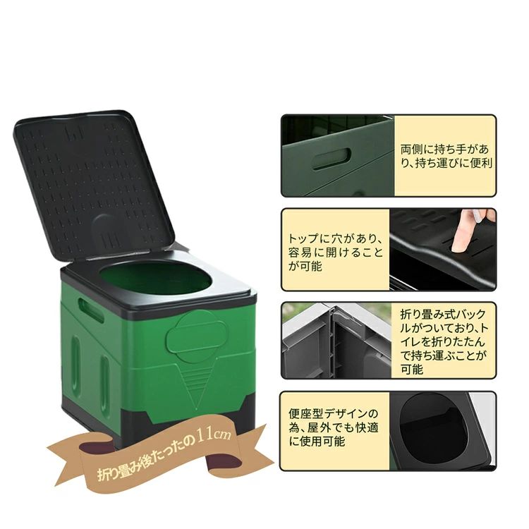 簡易トイレ 防災 災害用 非常用トイレ 携帯 トイレ 折りたたみ 非常用 ポータブルトイレ 男性 女性 子ども 子供用 緊急トイレ 避難用トイレ セット 車載トイレ 蓋付 ゴミ袋 収納バッグ付き アウトドア キャンプ 旅行 車中泊 トイレ 簡易 トイレ セット キャンプ用 組み立て kayakayasne-10036075 かやかやSNE サンプル画像3