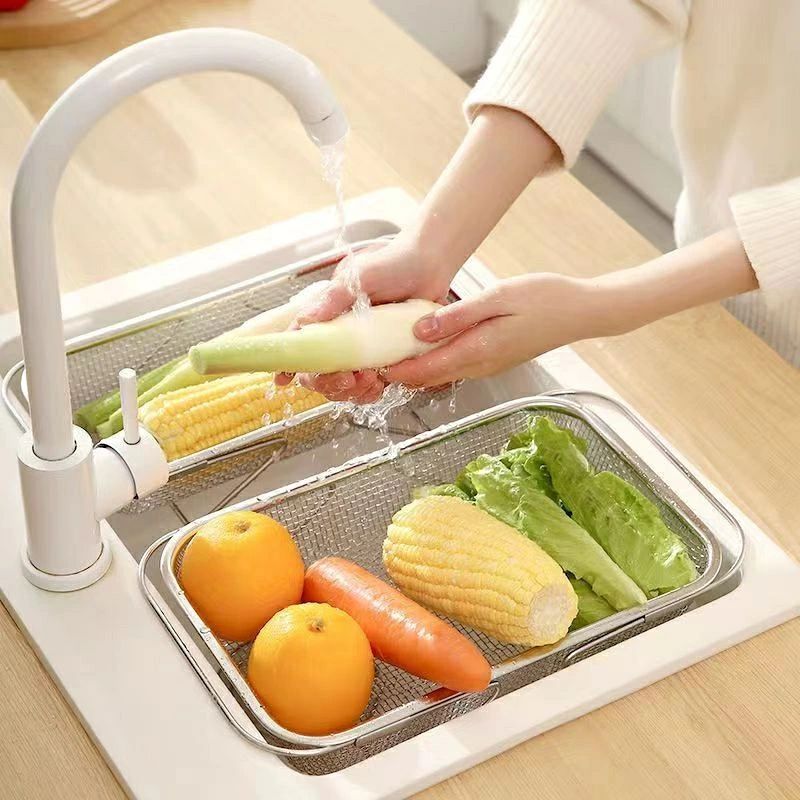 洗いかご 果物 野菜 バスケット 折りたたみ 伸縮 水切りかご 乾燥ラック 大きさ伸縮調整 四角 キッチン用品 洗い桶 流しの上 シンク上 置物 乾燥 使い便利 可愛い 果物かご 衛生清潔 水切りラック 皿立て