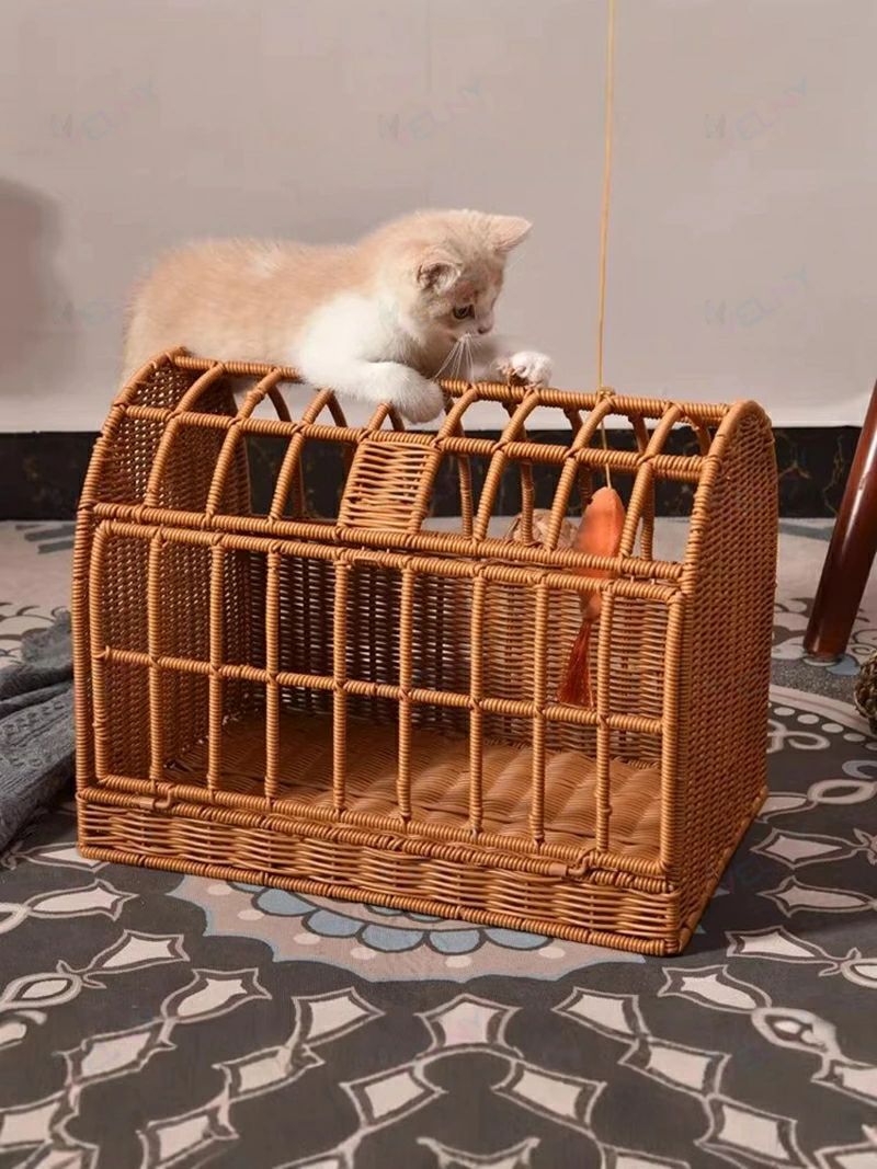 ラタン製 ペットキャリー 人工籐 おしゃれ キャリーバッグ 通気性 ボストン型 アジアン風 キャリー 軽量 ペットリュック 小型犬 キャリーバッグ 嫌がる 対策 暑さ対策 ペット キャリー 洗える 新幹線 電車 海外 旅行 猫用 犬用 犬 猫 兼用 ペット キャリー