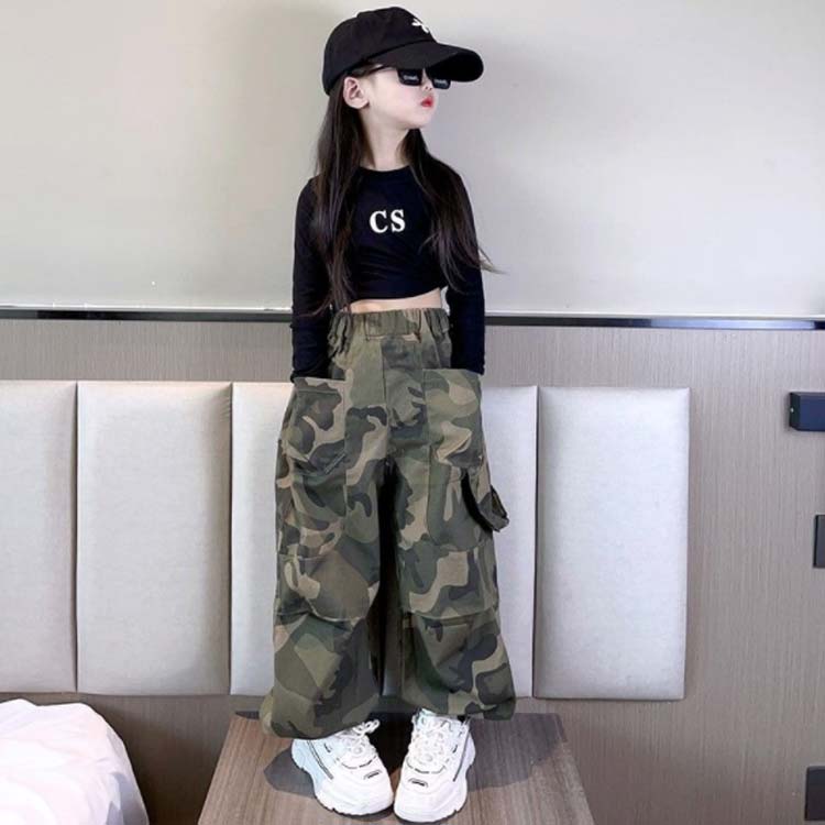 女の子 ダンス キッズ 衣装 カーゴパンツ サルエルパンツ グリーン kpop 迷彩 パンツ ズボン ガールズ 子供 ロング丈 子ども ミリタリー ストリート 練習着 ロング丈 子供服 キッズダンス衣装 男の子 韓国 送料無料 120 130 140 150 160 170 — vista 3