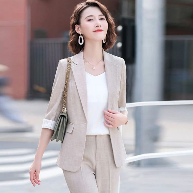 スーツ レディース パンツスーツ セットアップ 五分袖 礼服 セットアップ パンツス...