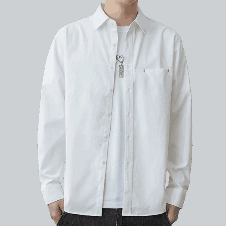 シャツ メンズ 長袖 シンプル 無地 おすすめ 人気 かっこいい 20代 30代 40代 50代 春 夏 秋 冬 服 M~4XL 全6色 カジュアル メンズファッション kayakayasne-10016729 かやかやSNE サンプル画像3