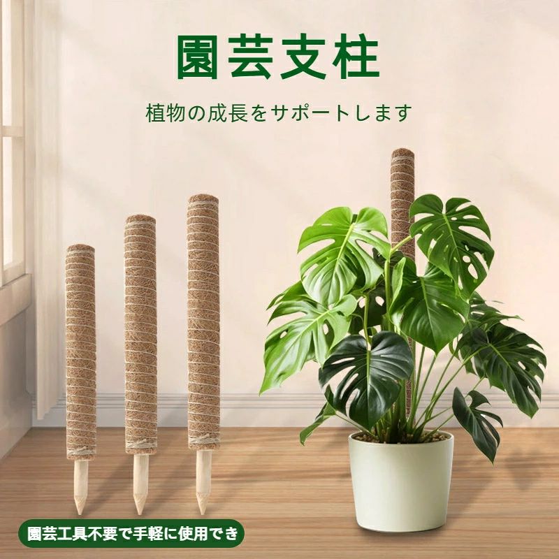 【安定した植物サポート】安定性に優れ、植物の成長をサポートします; ヘゴ支柱としてモンステラやポトスに最適です; 頑丈な構造で植物を傷つけません、モンステラ用のモスポールやつる植物用の支柱に最適です、このモンステラ 支柱セット植物ホルダースティック、ジュートロープ、緑色のベルクロが付属し、サポート力を高め、簡単に設置できます。 【便利な付属品セット】園芸工具不要で手軽に使用できます。 【柔軟なDIYデザイン】このモンステラ 支柱セット自由に曲げたり形作ったりできる柔軟性があります; 観葉植物 支柱として様々な形状に対応可能; モンステラ支柱家庭でのDIYガーデニングにぴったりです、屋内植物のつる植物用のモススティックとモンステラ用植物支柱は、植物が背が高く強く成長するように導きます。 【幅広い植物に対応】モンステラ 支柱としてだけでなく、つる性植物や観葉植物全般に使用可能; ポトスタワー支柱としても活用できます; 室内外問わず利用可能です 【ナチュラルな素材感】このモンステラ 支柱椰棕棒は自然な風合いで植物との調和が取れます; 園芸用支柱として庭やインテリアに溶け込むデザイン; モンステラ支柱植物の成長を優しく導きます、高品質の構造長くお使いいただけます。