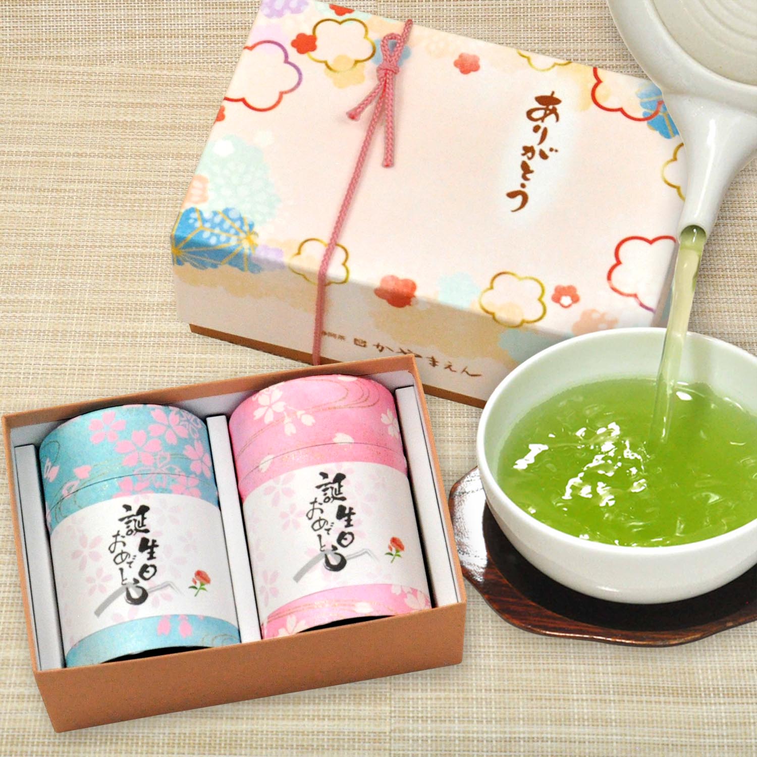 ＼写真入メッセージカード付／誕生日 プレゼント ペアギフト お茶 60g×2缶 お歳暮 お年賀 静岡産 新茶 名入れ 煎茶 緑茶 深蒸し茶 お母さん お父さん おじいちゃん おばあちゃん 敬老の日 祖父 祖母 祖父母 80代