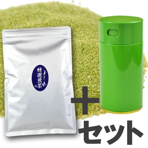 粉末 特選煎茶 100g入＋パパット缶のセット／インスタント茶　粉末茶 粉末緑茶 パウダー茶 冷水からOK！