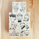 デコるイラストスタンプ 手帳 かわいい かょのこ パンダ ねこ うさぎ ゴム印 デコレーション バレットジャーナル