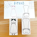 エプロン コック パンダ クマ ネコ スタンプ かわいい はんこ 手帳デコ ジャーナル