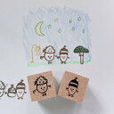 【バレットジャーナル】合わせて押して 手つなぎ どんぐり兄弟 セット スタンプ ゴム印 はんこ 秋 栗 かわいい バレットジャーナル お家時間 塗り絵 大人