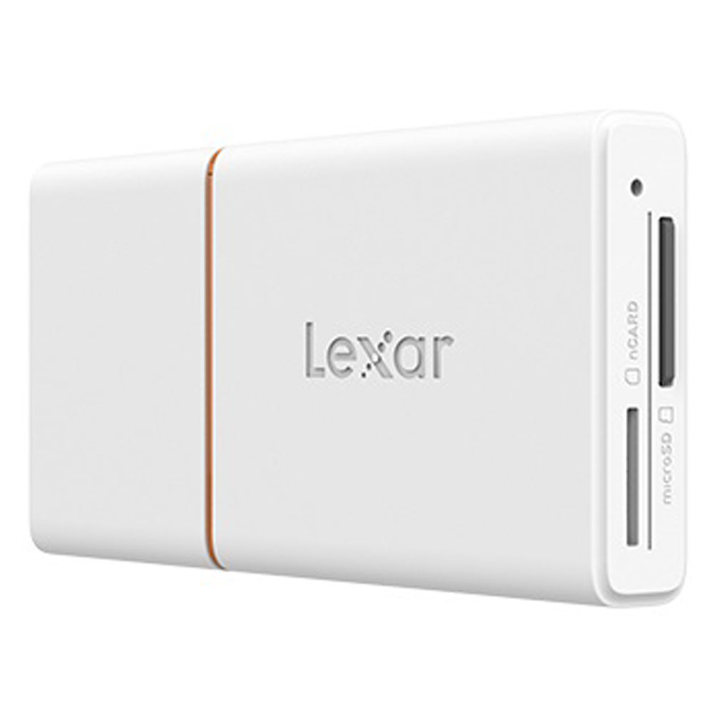 NM Card(nCARD)/microSD 2-in-1カードリーダー Lexar レキサー USB3.1 Gen1(USB3.0) Type-A/C両対応 ホワイト 海外リテール LRW350U-BNNNC ◆メ