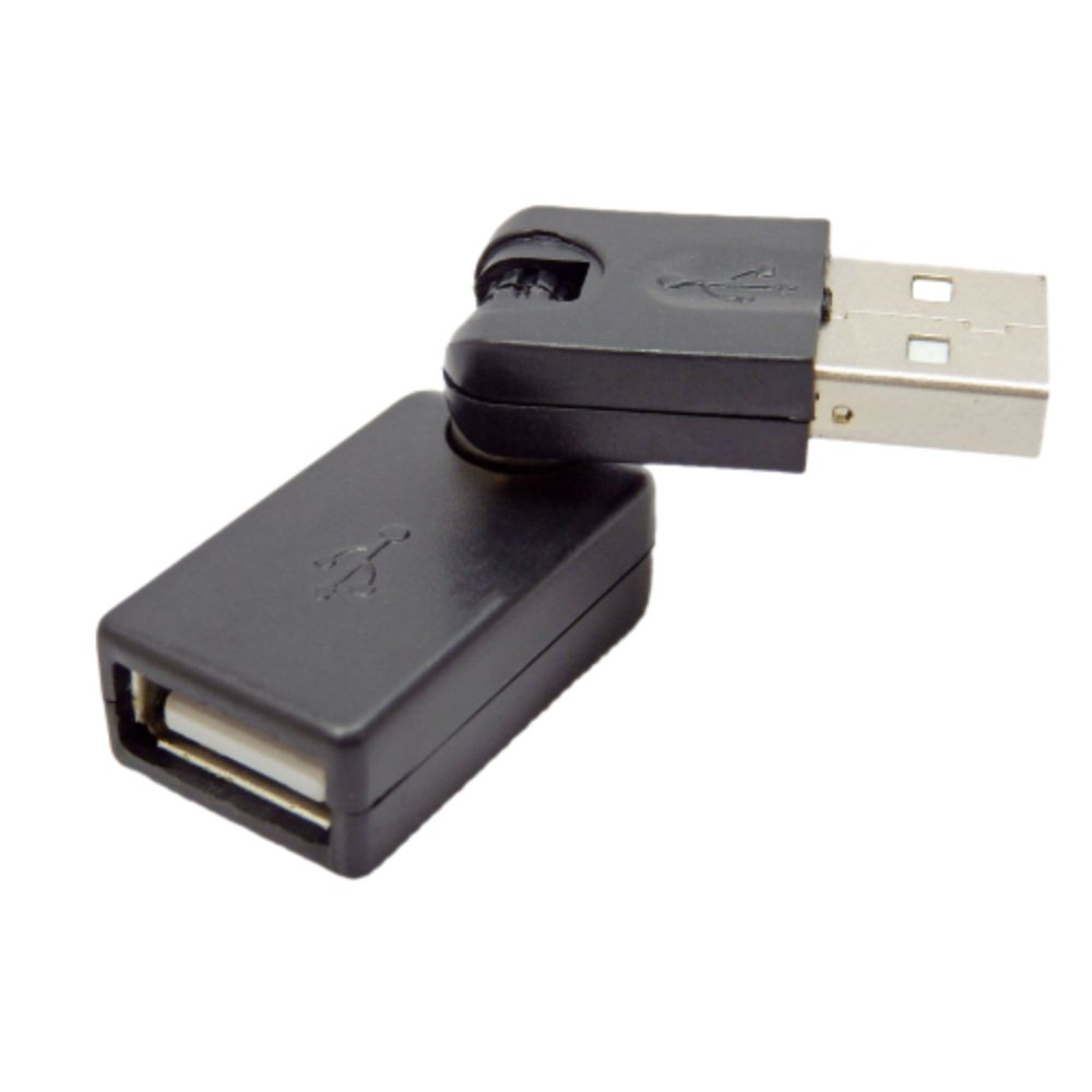 USB延長コネクタ 180度回転式 SSA エスエスエー USB2.0データ転送/通電 USB-A(メス)-USB-A(オス) ブラック SUAF-UAMK ◆メ