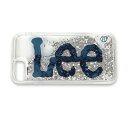 LEE リー 流れるキラキラグリッター ケース カバー iPhone 4.7インチ SE/8/7/6s/6 用 スリムデザイン Leeロゴ ネイビー 0520503NB ◆メ