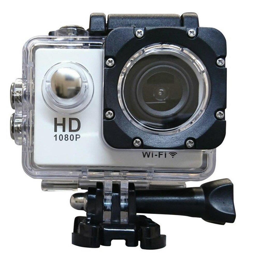アクションカメラ アクションカメラ WEBカメラ フルHD 1080p SAC エスエーシー 30m防水ケース付属 WiFi搭載 microSDHC対応 ホワイト AC200WH/W ◆宅