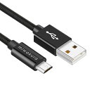 microUSBケーブル 0.2m 強靭メッシュ仕様 USB2.0 最大2.4A miwakura 美和蔵 充電/データ転送 USB-A to microB 20cm ブラック MCA-ATM20U2-K ◆メ