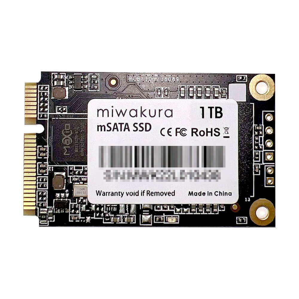 mSATA SSD 1TB 内蔵型 mini SATAIII 6Gb/s miwakura 美和蔵 3D NAND TRIM機能 SLCキャッシュ技術 R:550MB/s W:500MB/…