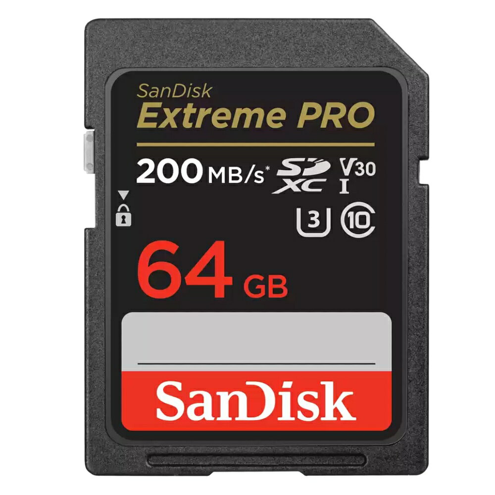 SDJ[h SD 64GB SDXC SanDisk TfBXN Extreme PRO Class10 UHS-I U3 V30 4K R:200MB s W:90MB s COe[ SDSDXXU-064G-GN4IN 