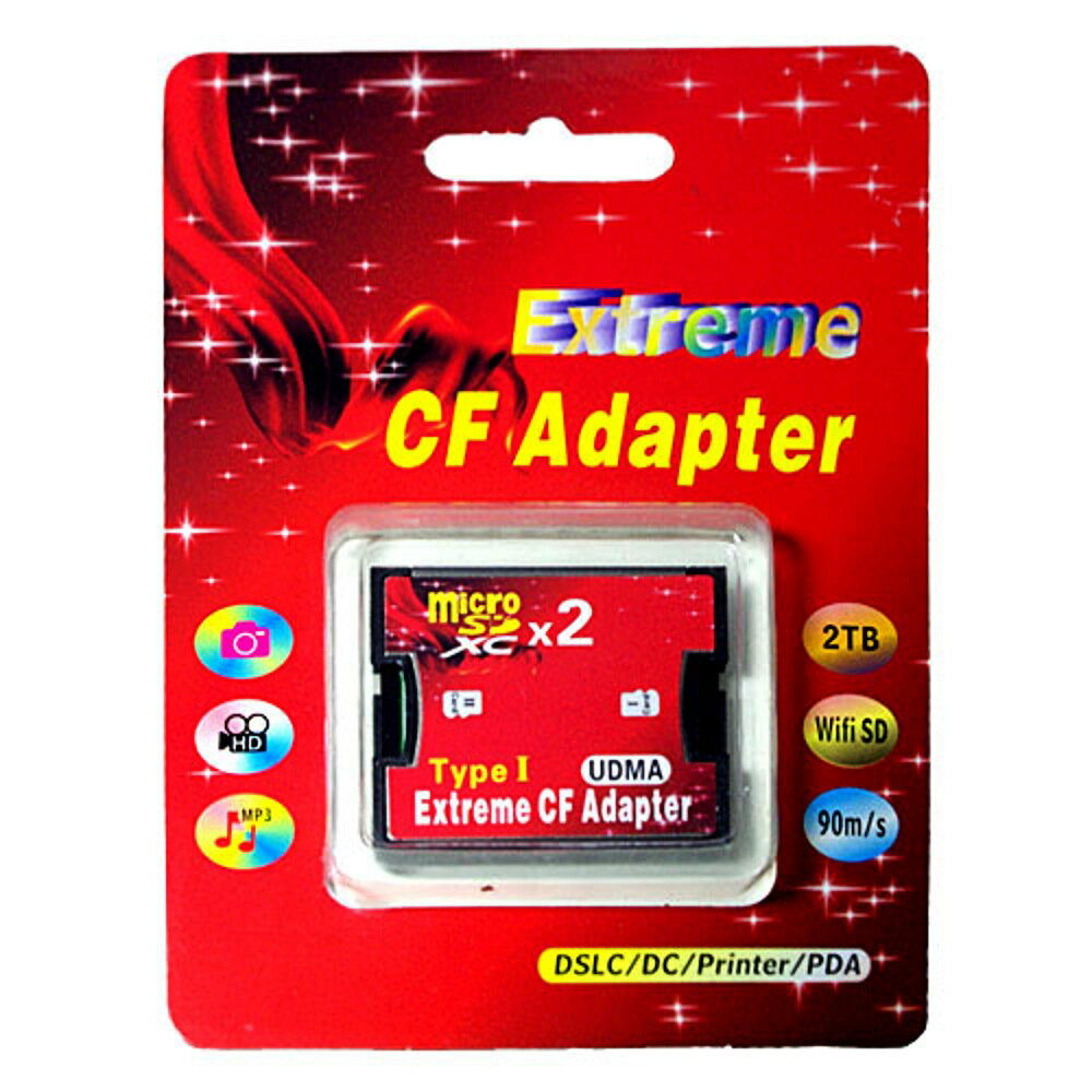 2枚のmicroSDカード(合計容量)を1枚のCFカードTypeIに変換 EXTREME CFアダプター for 同容量microSDx2(本体挿入後 要フォーマット) EXCFAD-MICRO2 ◆メ