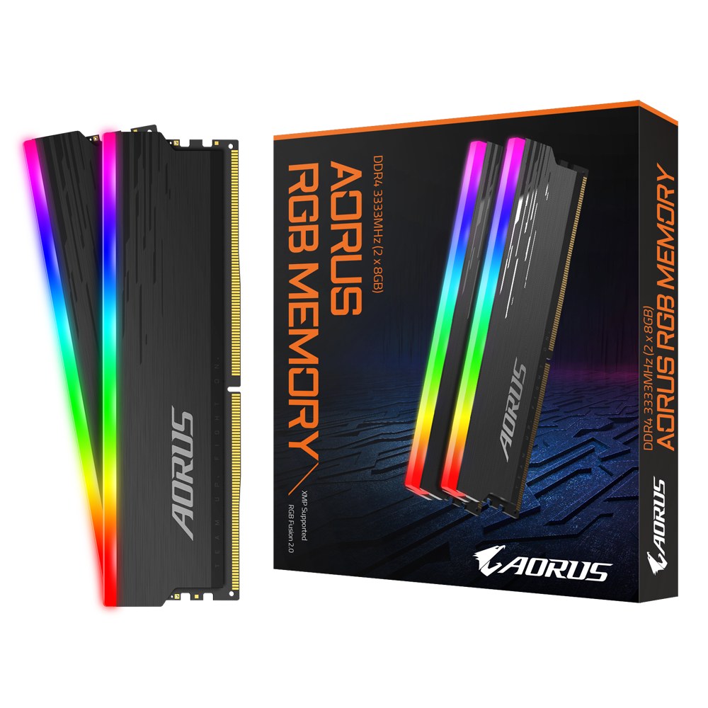 8GB 2枚組 DDR4-3333 LED搭載ヒートスプレッダ採用 デスクトップ用メモリ GIGABYTE ギガバイト AORUS RGB PC4-26600 288pin DIMM 8GBx2 計16GB GP-ARS16G33 メ