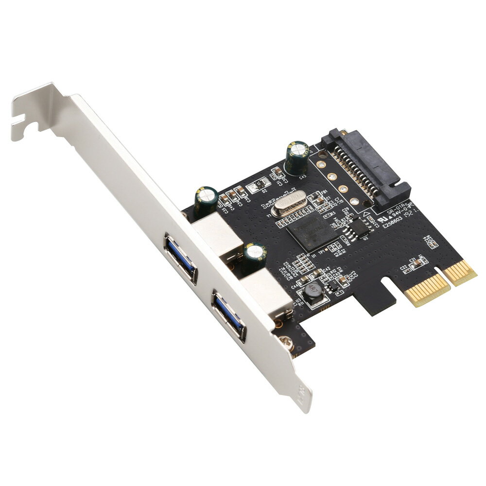 USB3.0増設ボード PCI Express x1 miwakura 美和蔵 NEC D720200 チップ搭載 USB3.0 2ポート 拡張 内部SATA電源供給 L…