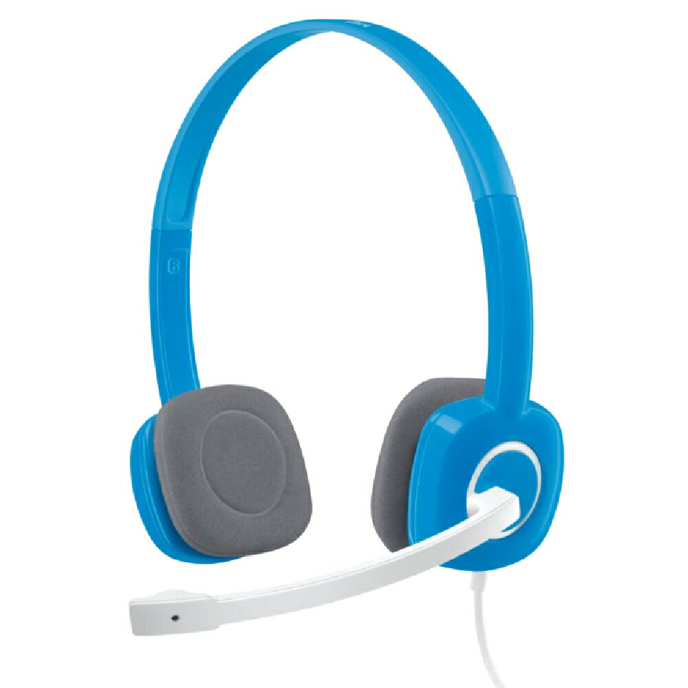 ステレオヘッドセット Stereo Headset H150 Blue Logitech ロジテック 3.5mmミニプラグ ノイズキャンセリング 回転マイク 並行輸入品 スカイブルー H150SB ◆宅