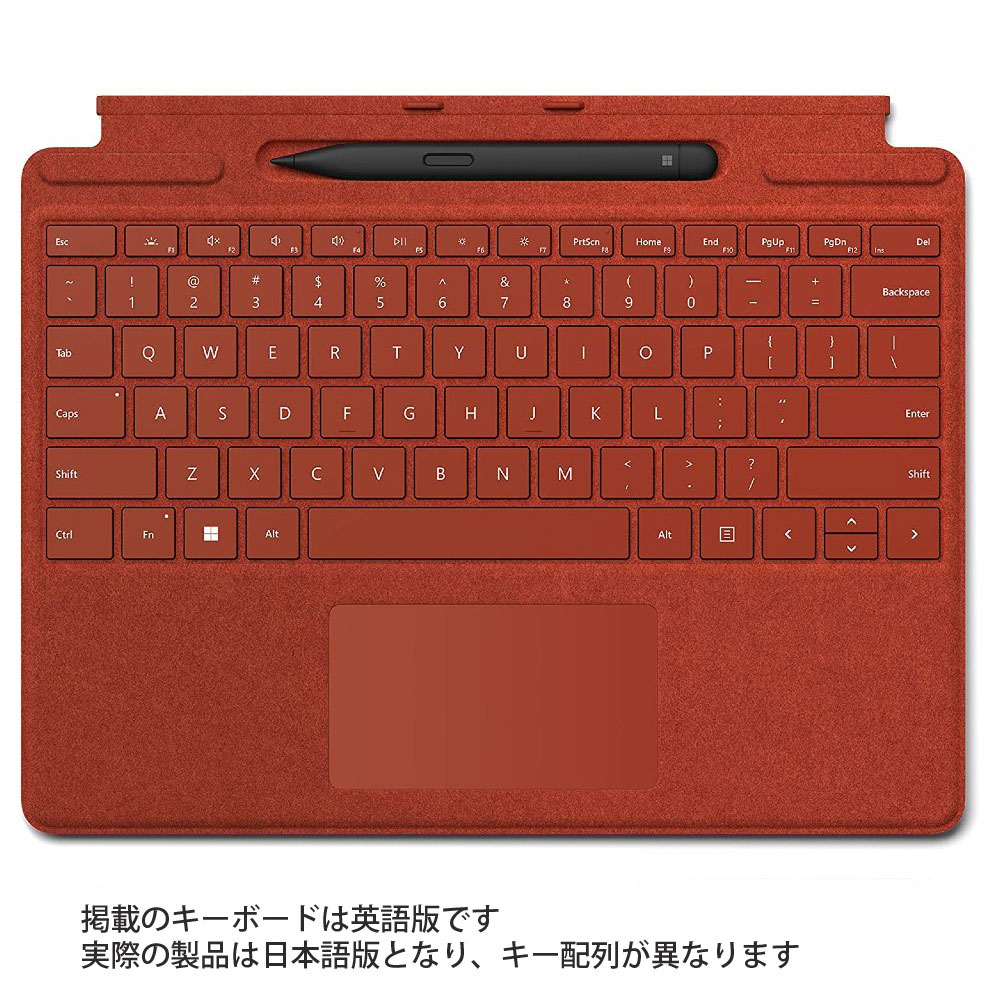 Surface Pro Signature キーボード + スリムペン2付き Microsoft マイクロソフト 純正品 日本語配列 Alcantara素材 ポピー レッド 8X6-00039 宅