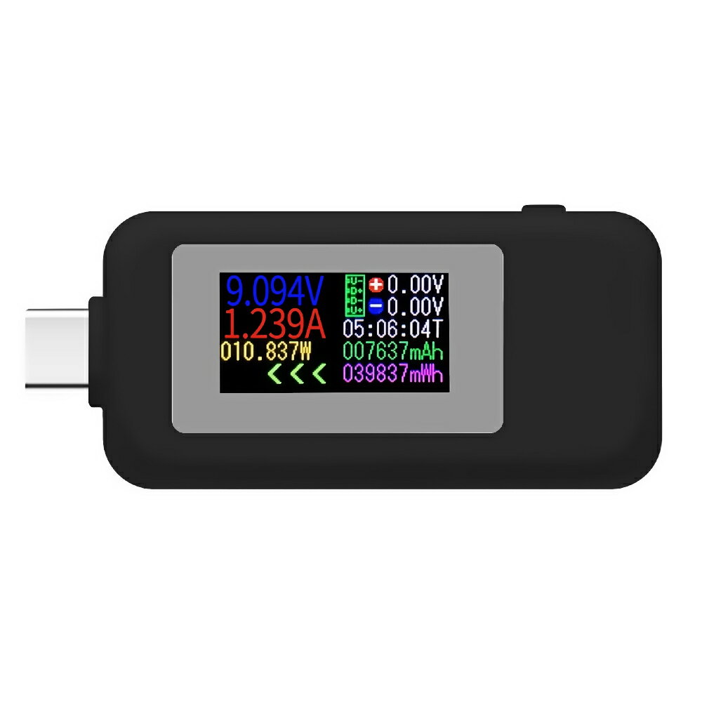 TYPE-C電流電圧チェッカー USB電圧計 電流計 最大150W(30V/5.1A対応 高機能モデル(積算通電量 抵抗値 温度など表示) Libra LBR-PDCK ◆メ