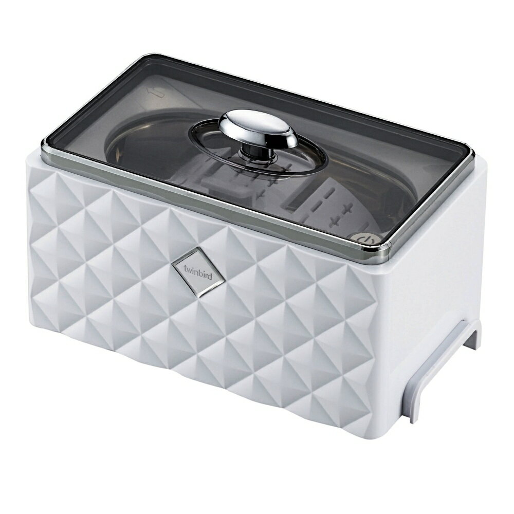 超音波洗浄器 TWINBIRD ツインバード メガネ アクセサリー 時計 ベルトなど洗浄可 アクセサリーホルダー付 AC電源 エレガント ホワイト EC-4548W ◆宅のサムネイル